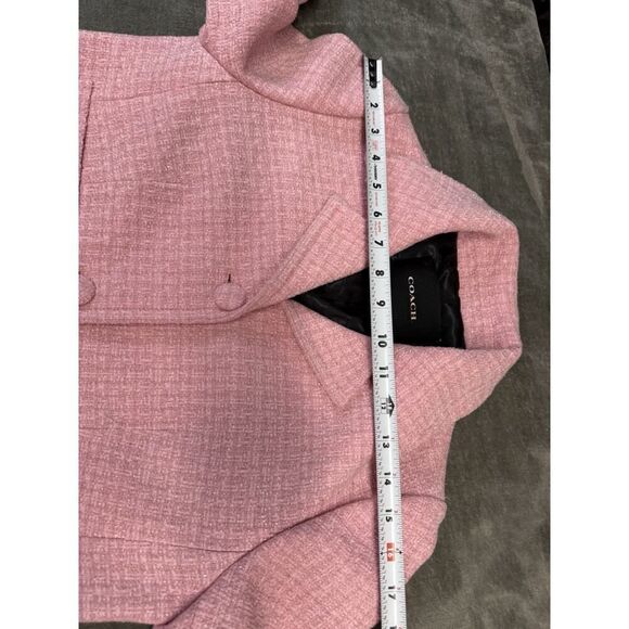 Coach Heritage C Tweed Jacket Cropped Pink sz Small - Picture 11 of 15